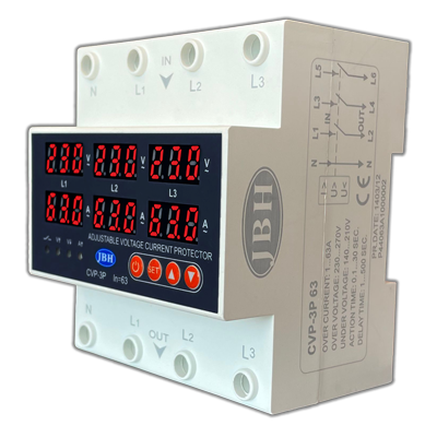 محافظ ولتاژ - جریان سه فاز 100 آمپر  (CVP-3P 100A) برند JBH